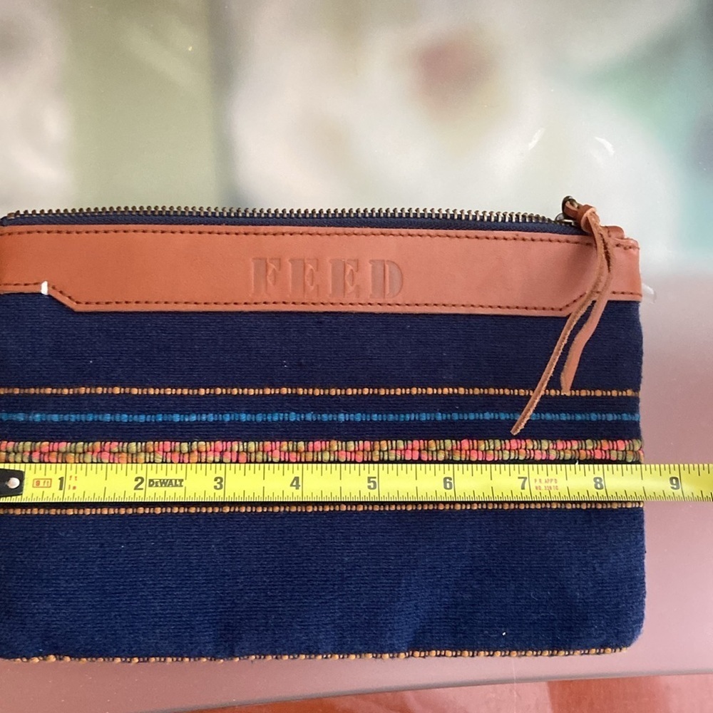 Feed Project- Artisan Navy Zip Pouch - Picture 6 of 8